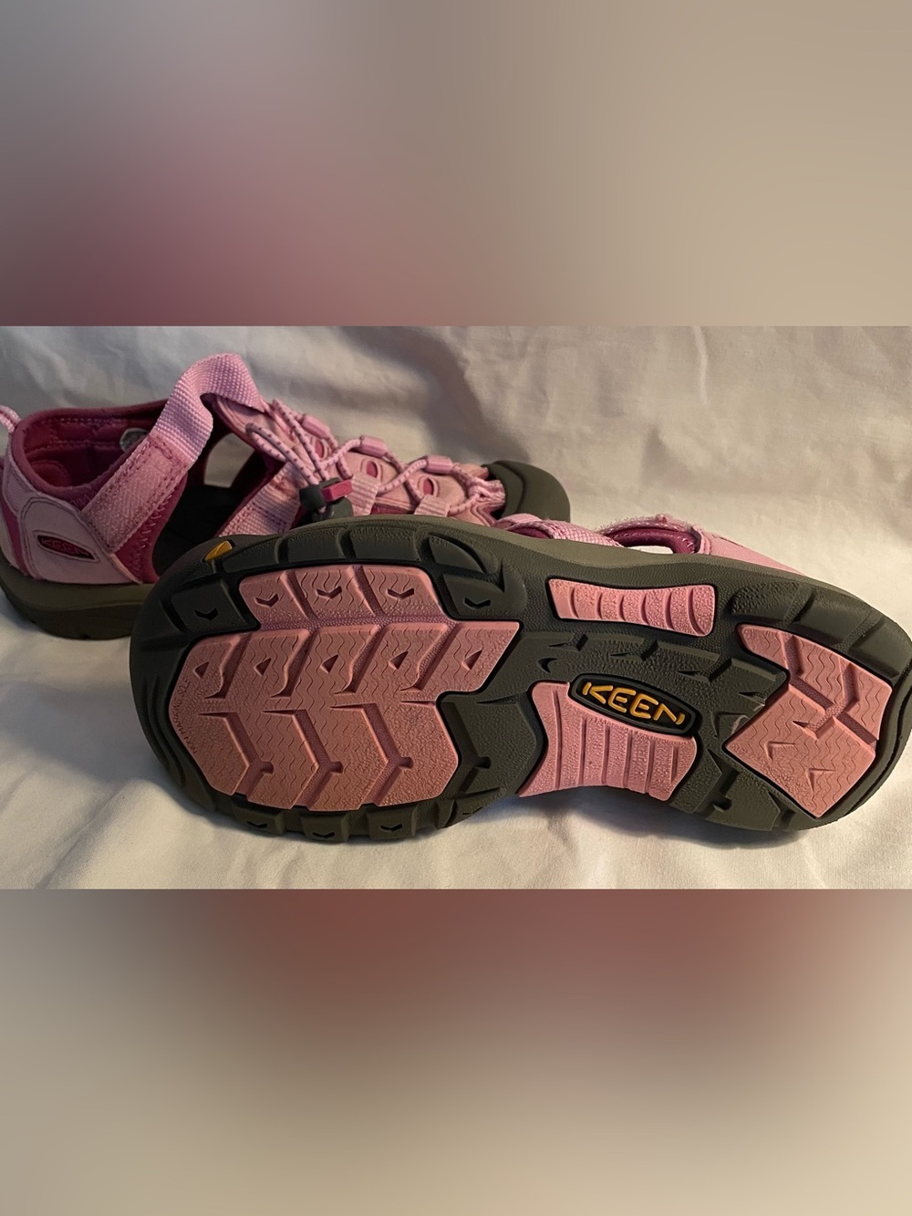 KEEN Newport H2 sandals for kids in a pink and gray colorway Adventure Sandals - Picture 7 of 11